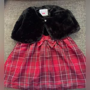Children’s Place Holiday Dress with Faux Fur Shrug
